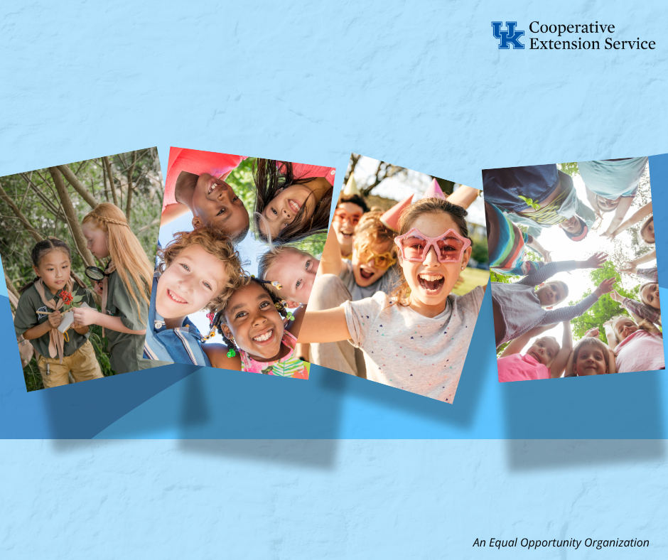 4 pictures of groups of kids