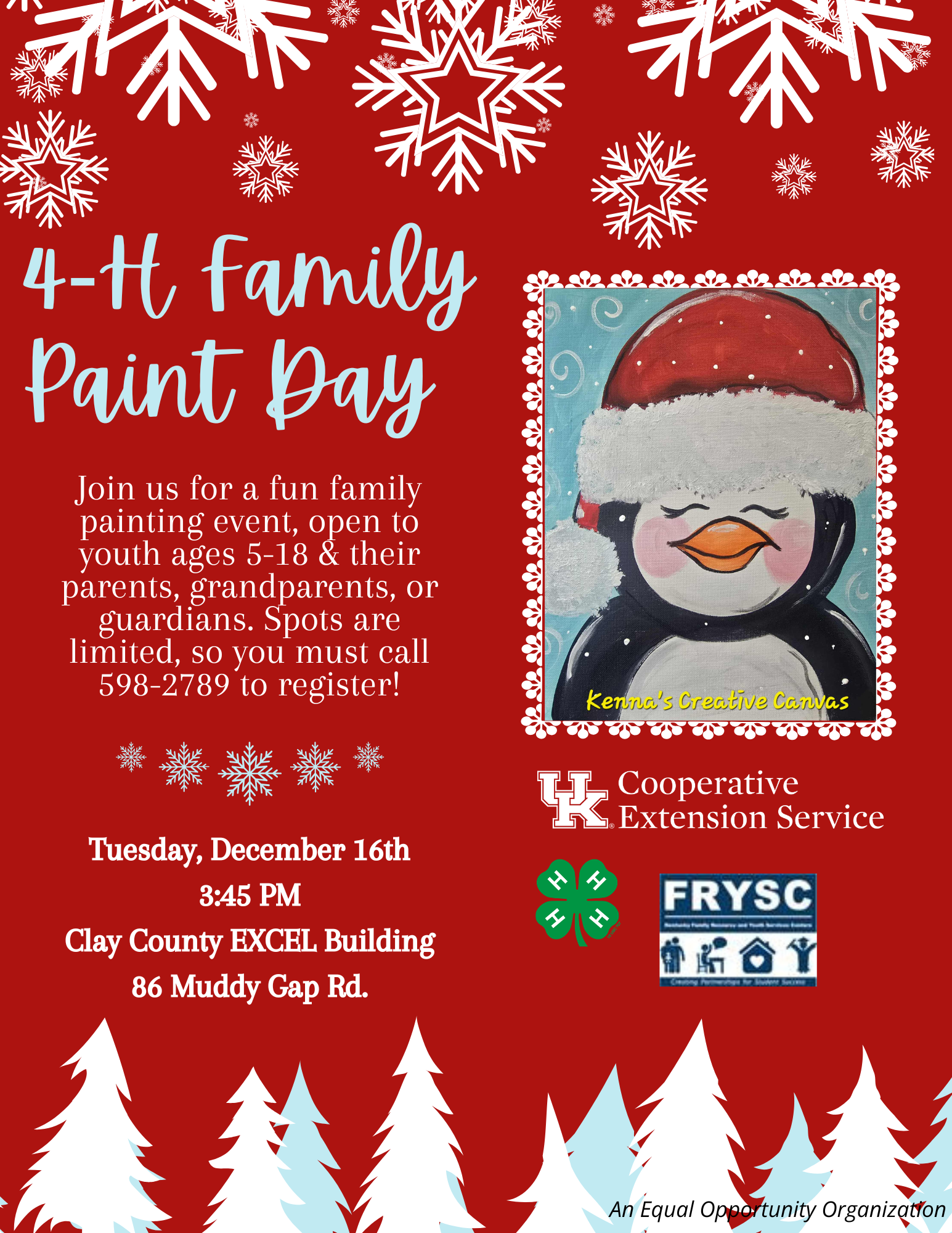 4-H Family Paint Day social media post