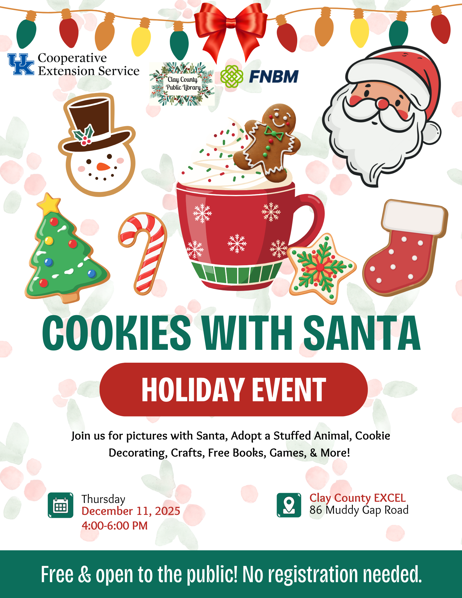 Cookies with Santa social media post